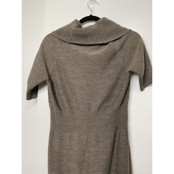 LOFT Women’s Sweater Knit Dress Cowl Neck Brown Merino Wool Blend Size M - Picture 5 of 14